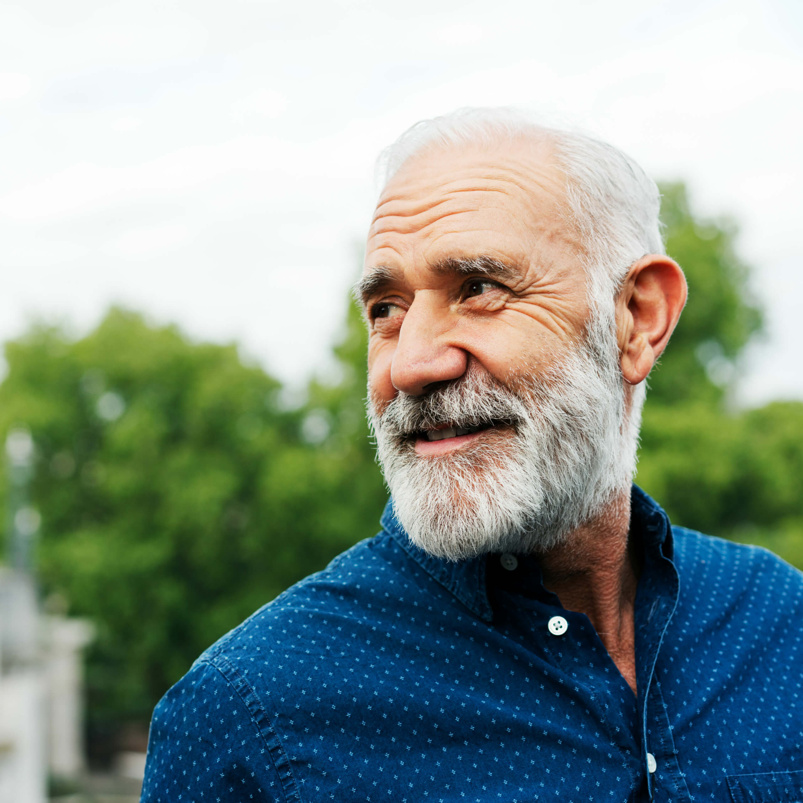 older man looking away