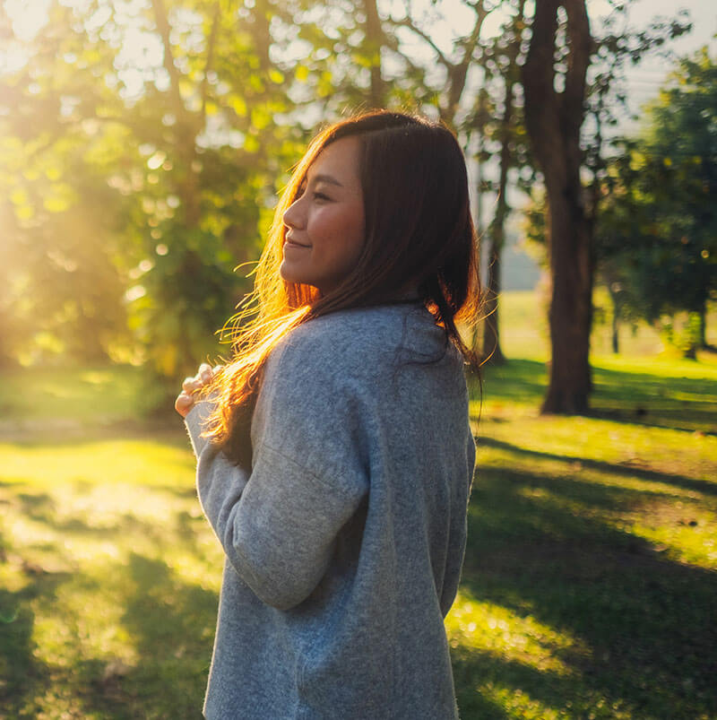 woman in sunlight